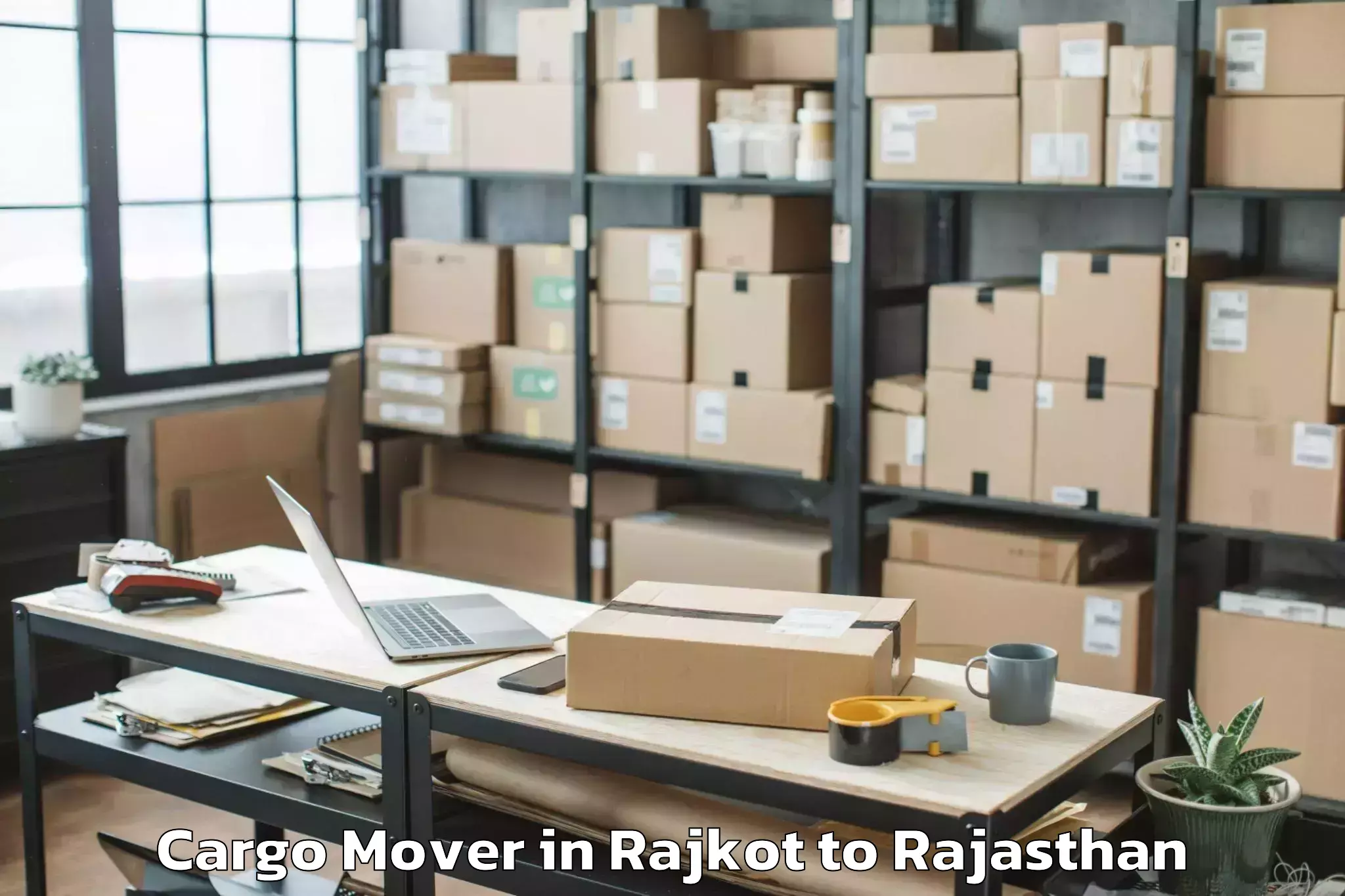 Easy Rajkot to Jagannath University Jaipur Cargo Mover Booking